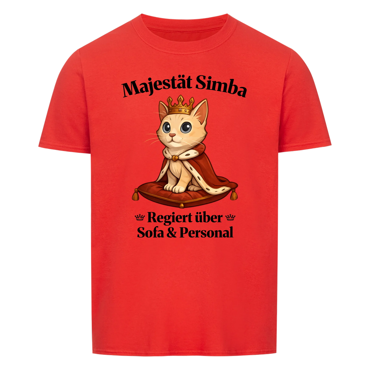 Majestät über Sofa und Personal