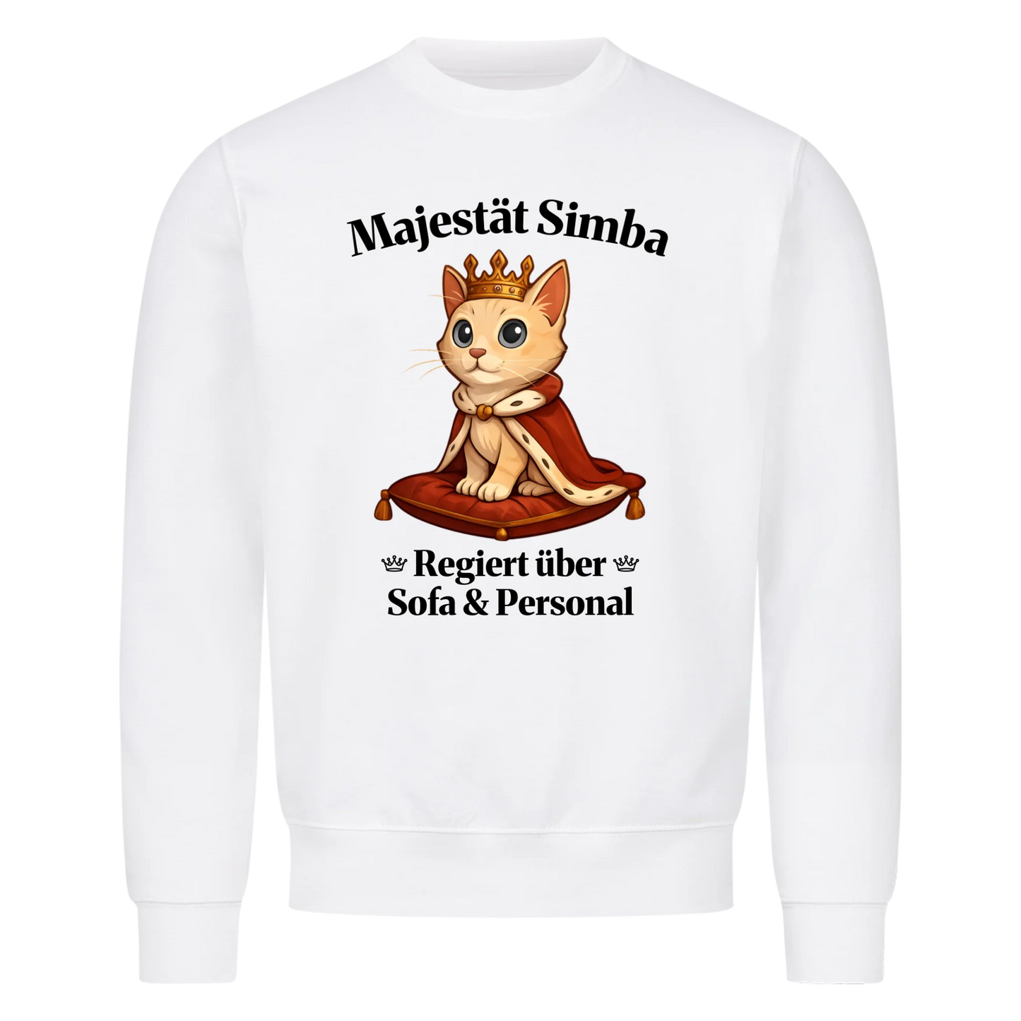 Majestät über Sofa und Personal