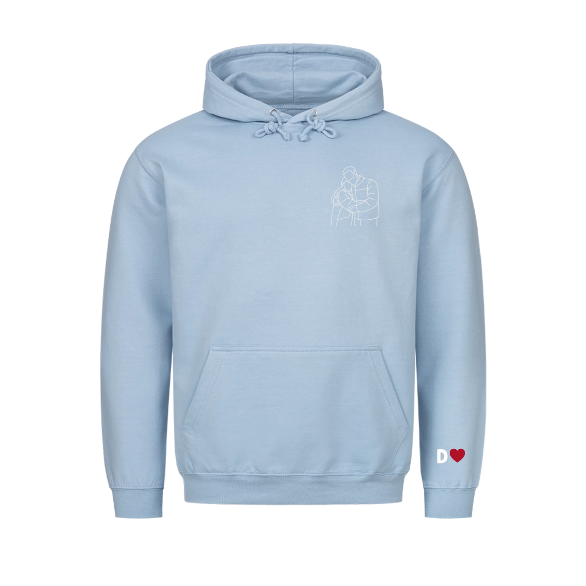 Paar Silhouette Hoodie – Personalisiert