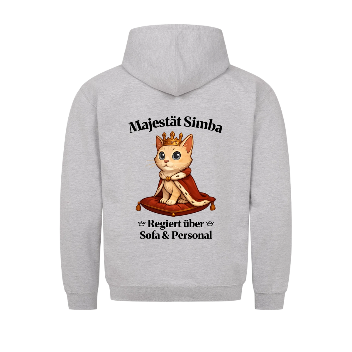 Majestät über Sofa und Personal