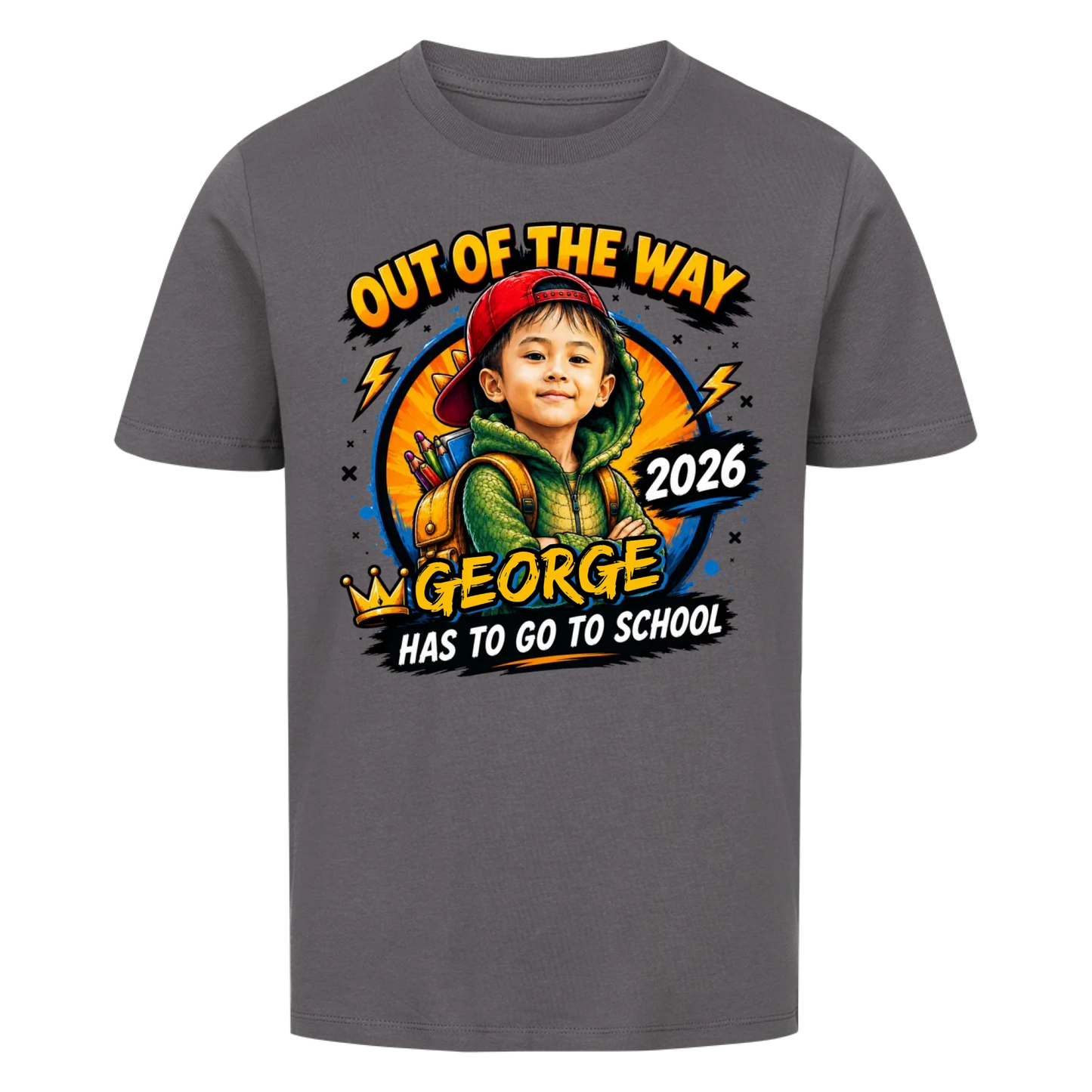 School Rex – Kids First Day of School Tee - with photo