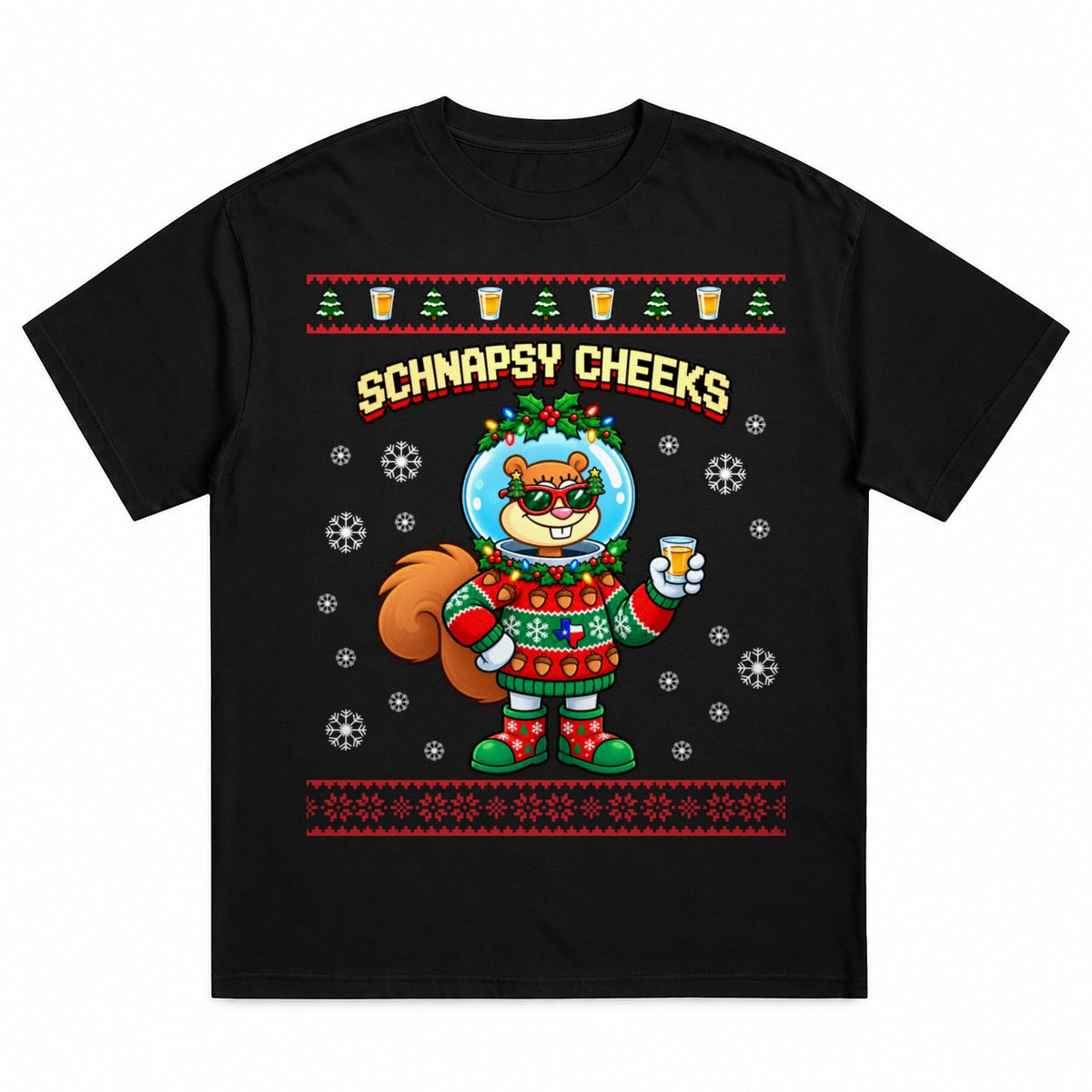 Schnapsy Cheeks - Christmas Tee