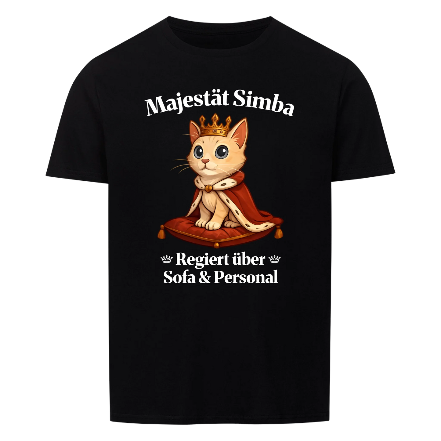 Majestät über Sofa und Personal