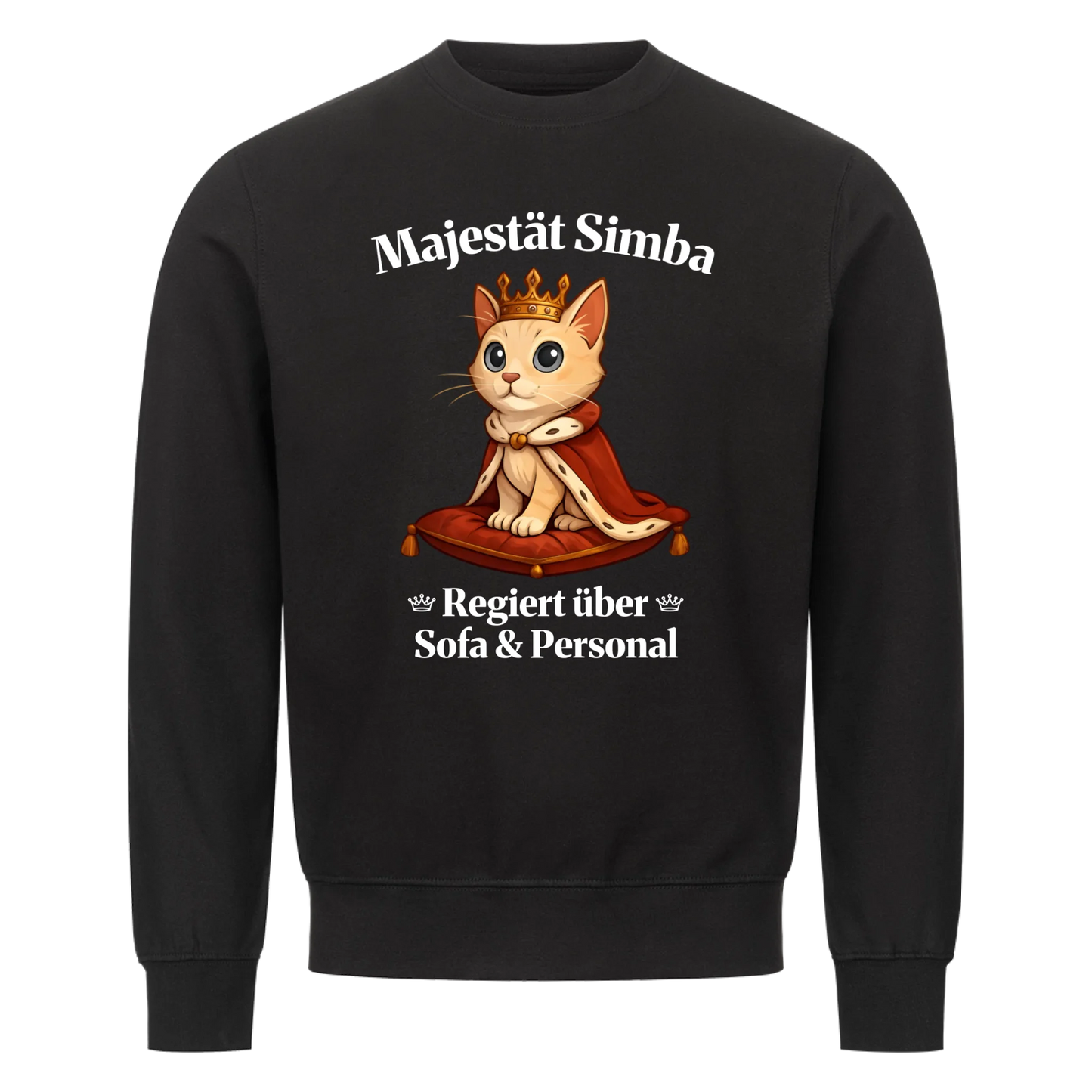 Majestät über Sofa und Personal