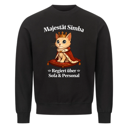 Majestät über Sofa und Personal