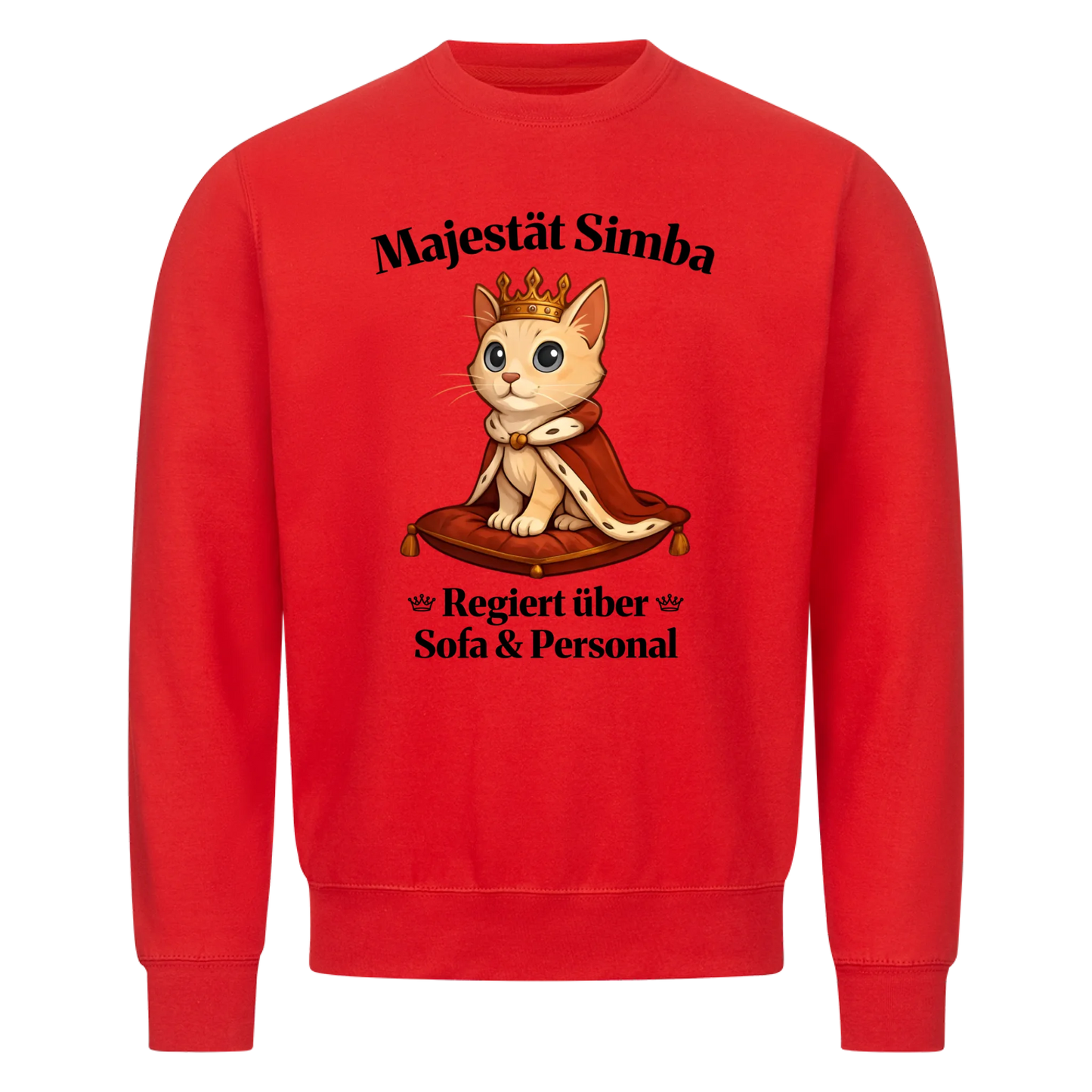 Majestät über Sofa und Personal