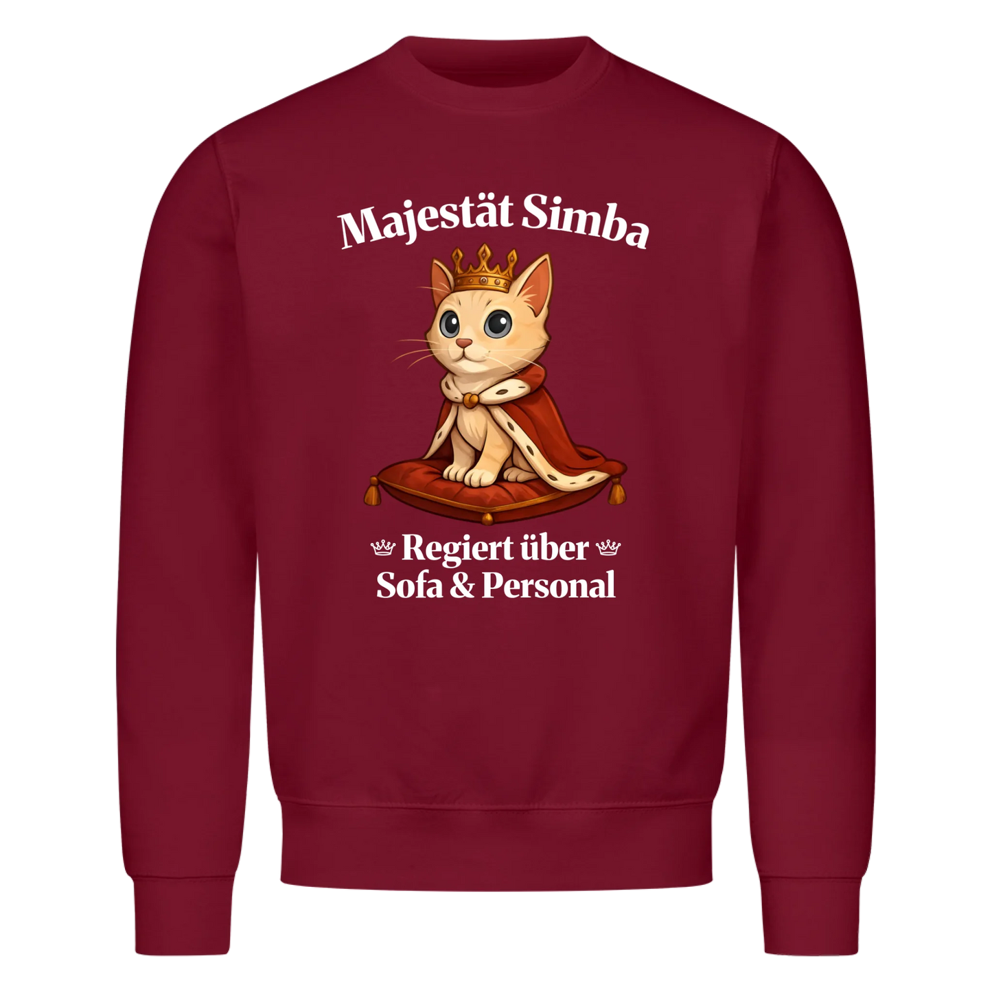 Majestät über Sofa und Personal