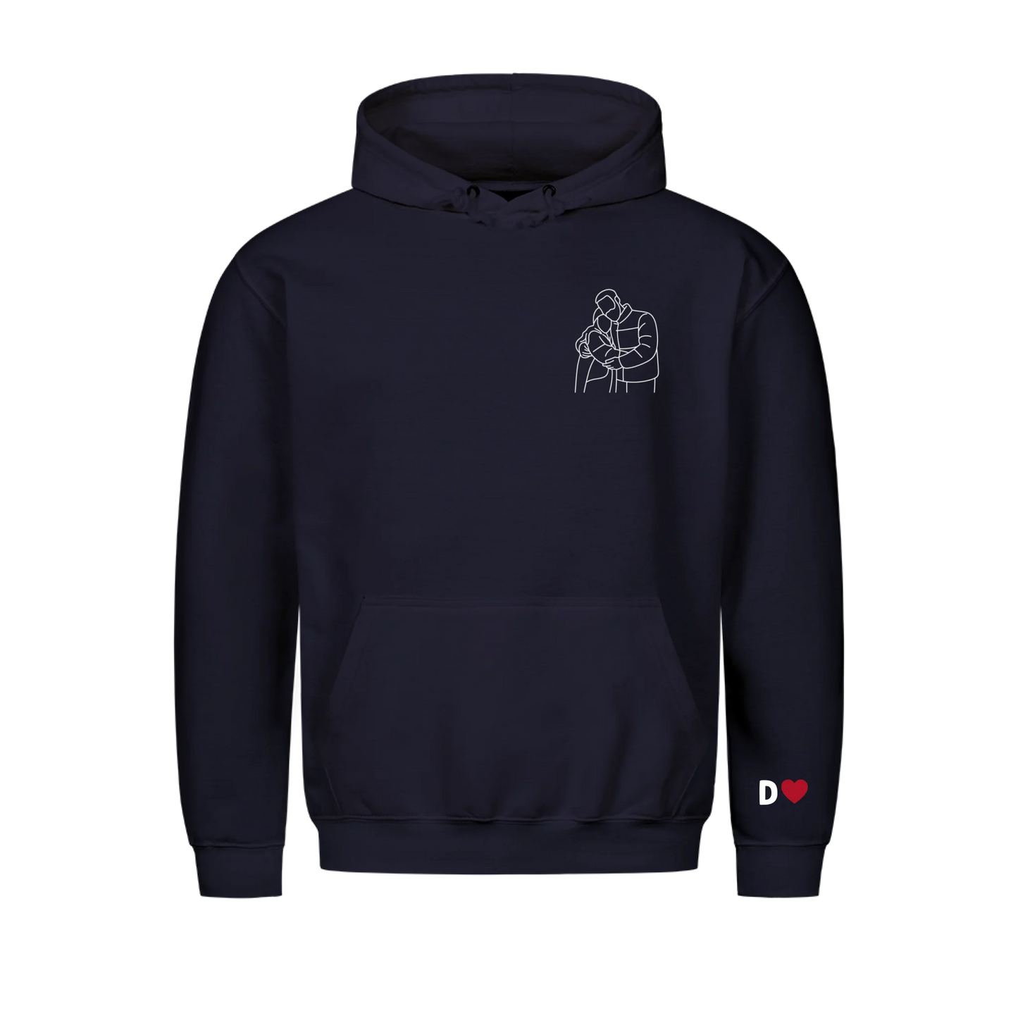 Paar Silhouette Hoodie – Personalisiert