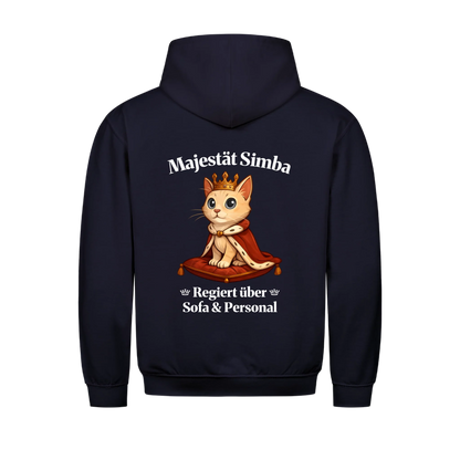 Majestät über Sofa und Personal