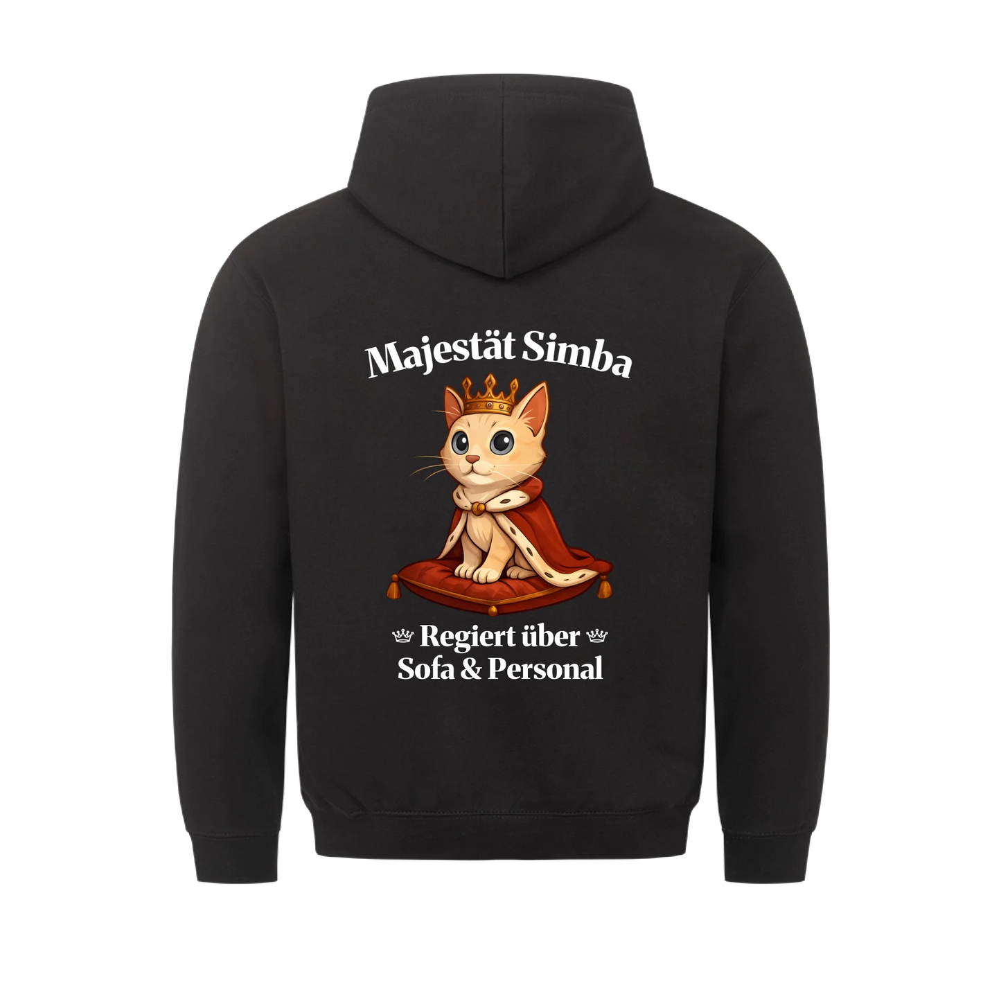 Majestät über Sofa und Personal