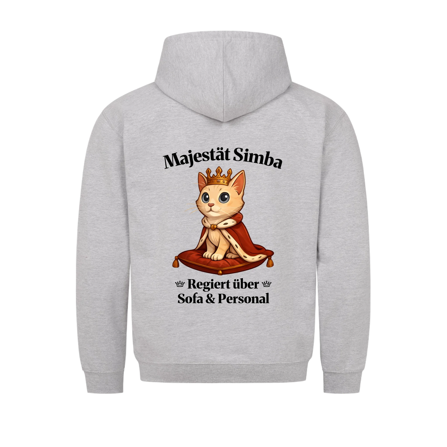 Majestät über Sofa und Personal