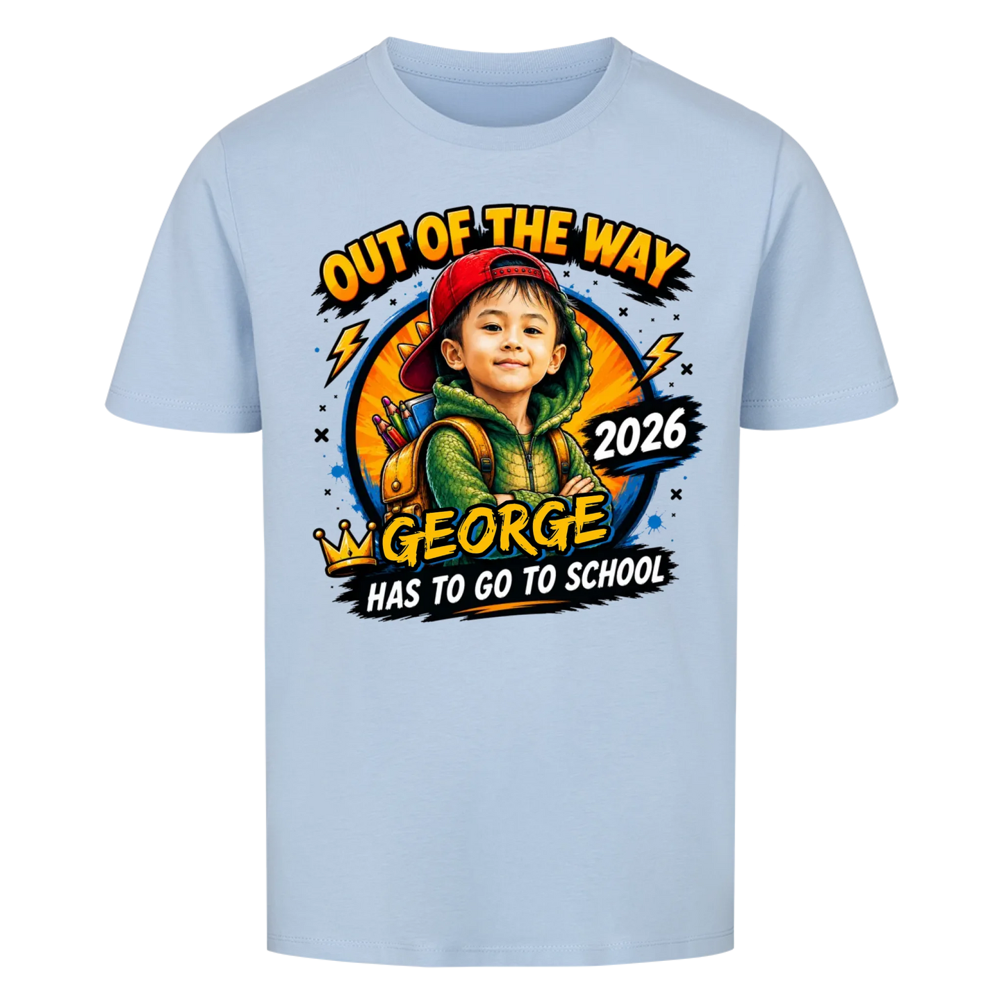 School Rex – Kids First Day of School Tee - with photo