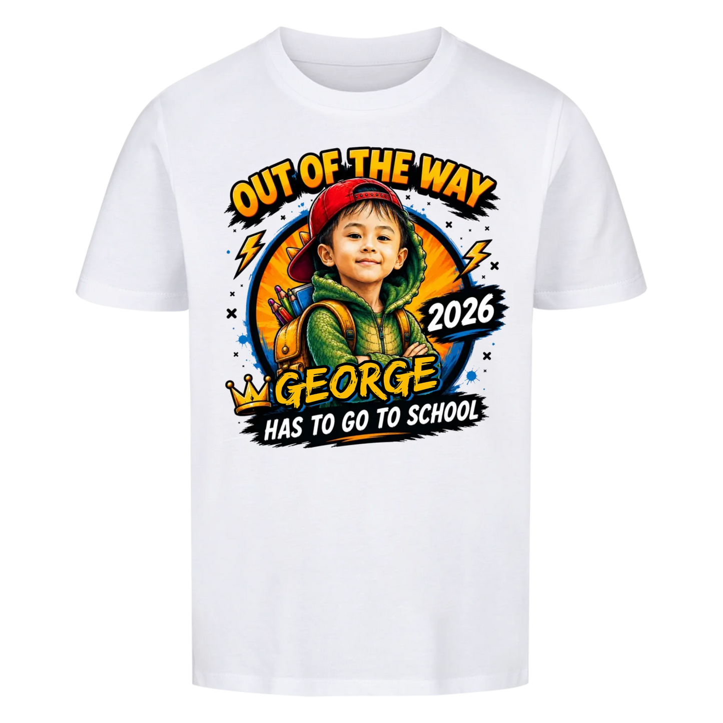 School Rex – Kids First Day of School Tee - with photo