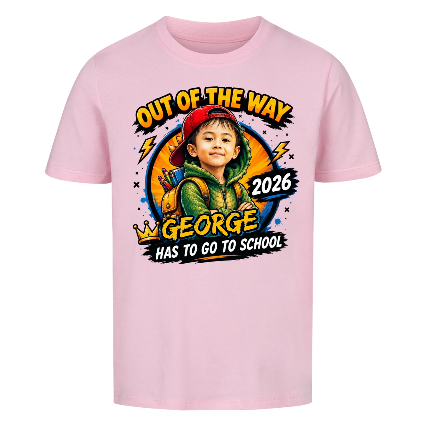 School Rex – Kids First Day of School Tee - with photo