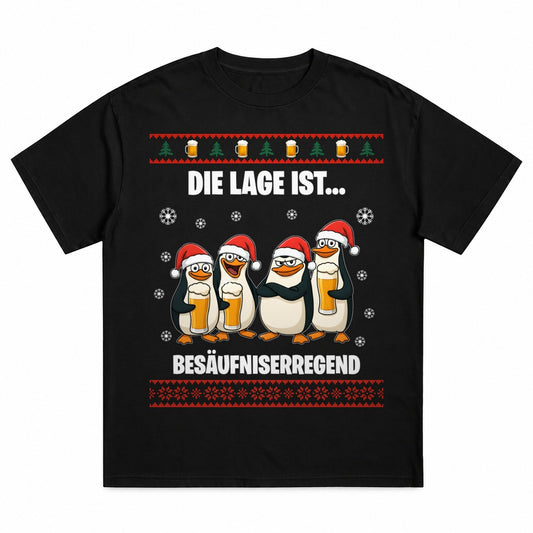 Besäufniserregende Lage von Pinguinen - Christmas Tee