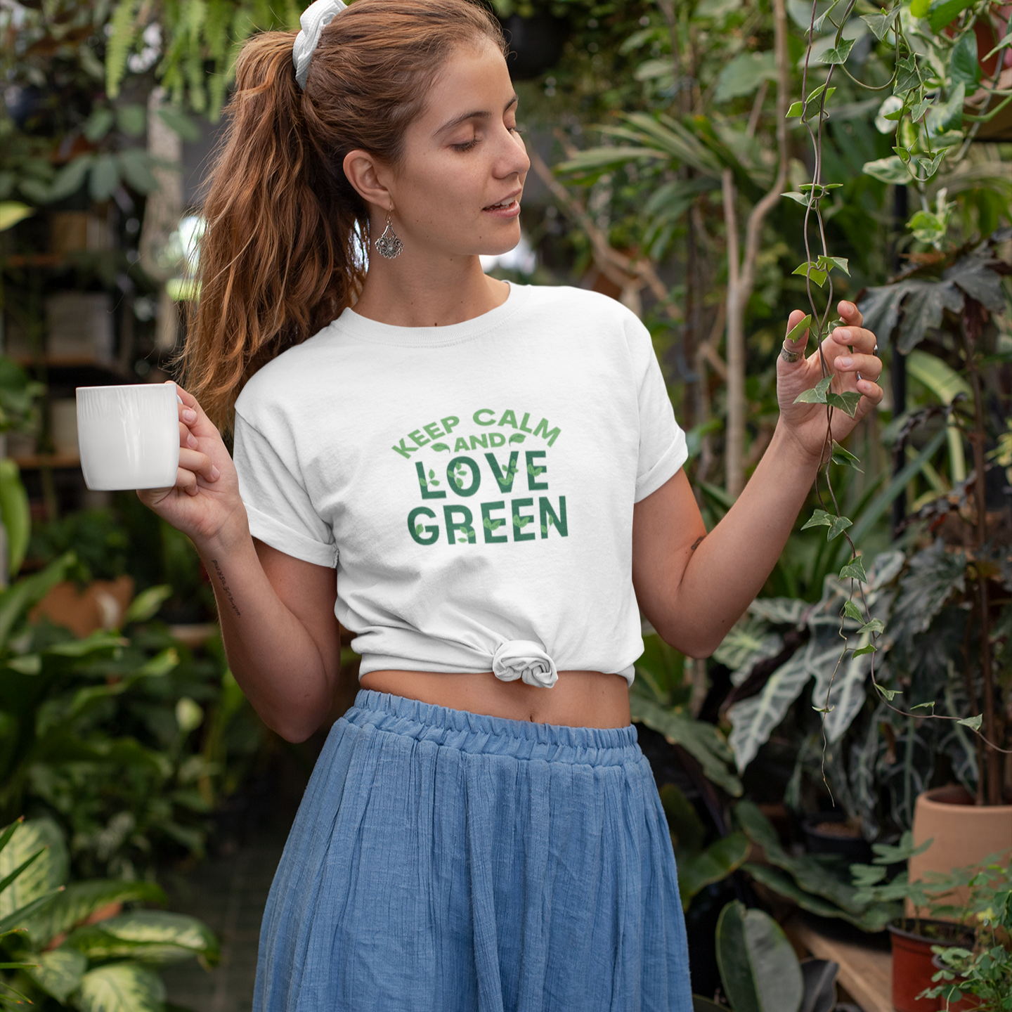 Keep Calm and Love Green Shirt Women