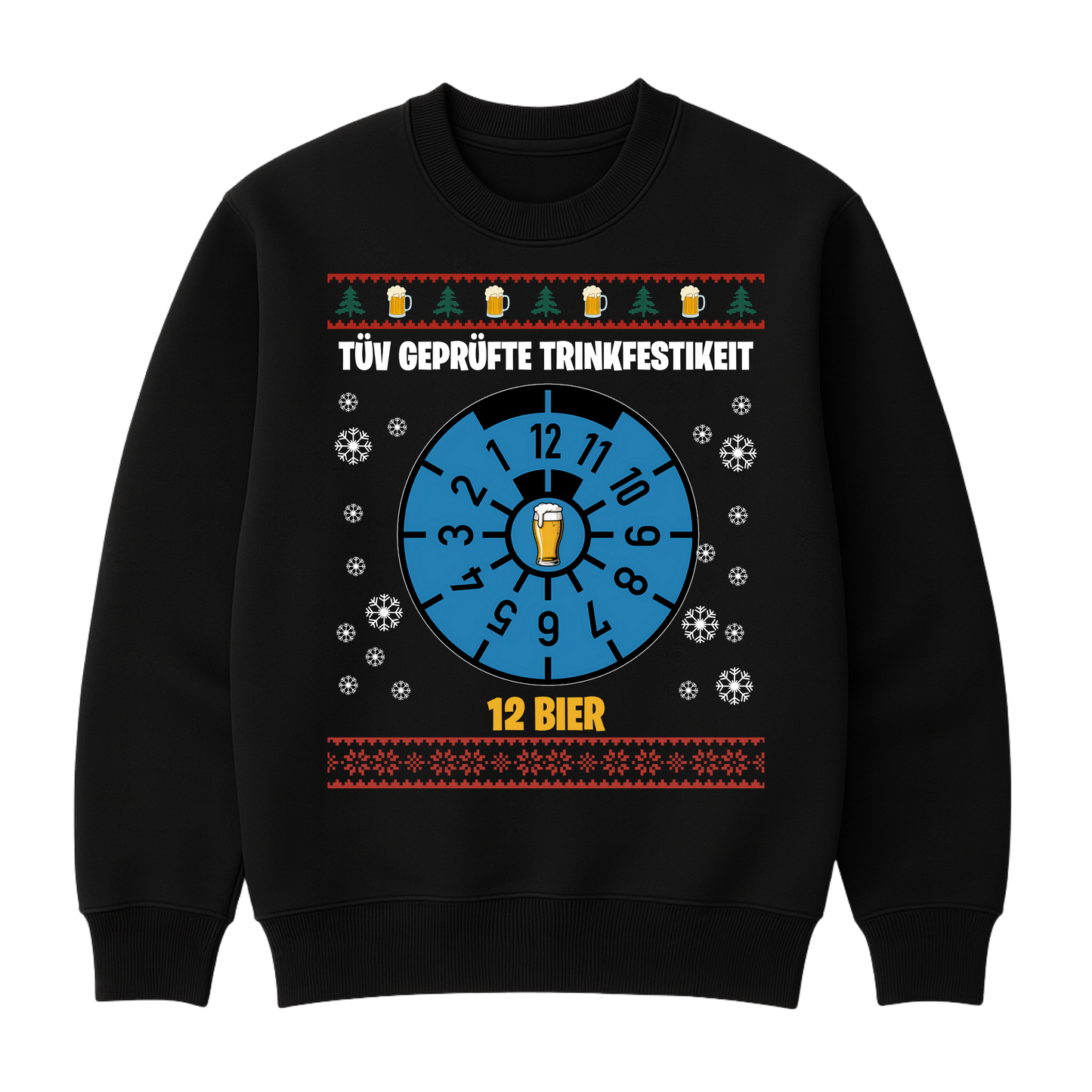 Maglione natalizio con certificazione TÜV per la resistenza alle bevande