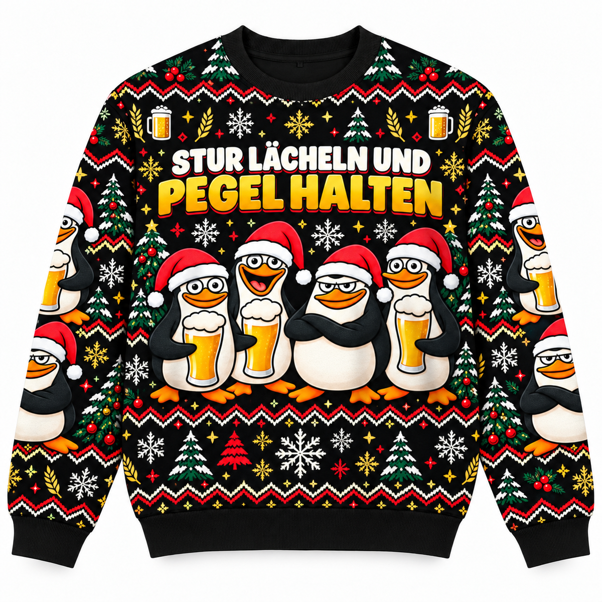 Stur lächeln und Pegel halten Signature Christmas Sweater